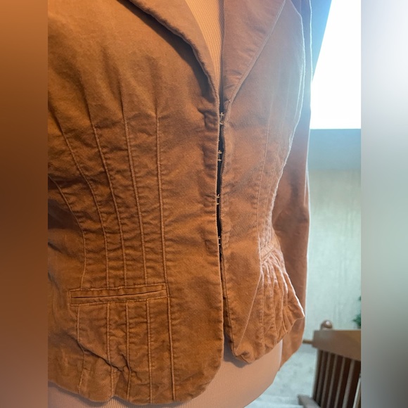 Vintage Y2K Cotton Velvet Fitted F.A.N.G Blazer Jacket Sz XL Lined Satin - Picture 12 of 16